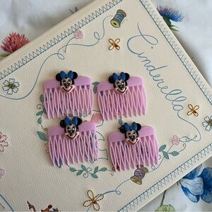 Vintage Disney Minnie Mouse Pink Hair Combs